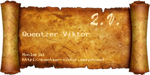 Quentzer Viktor névjegykártya